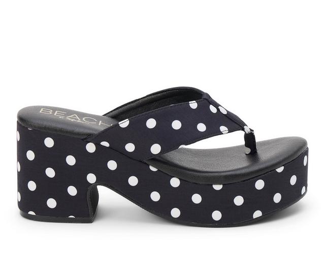 Women's Beach by Matisse Bonnie Platform Sandals in Black Dot color