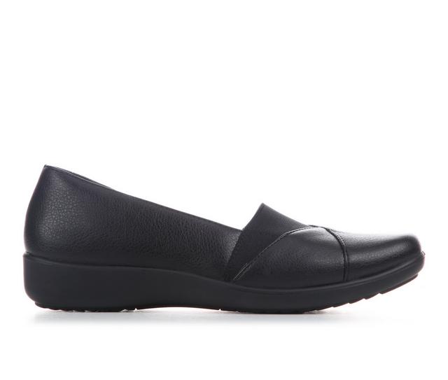 Women's Blue Aura Grettah Slip-On Shoes in Black color