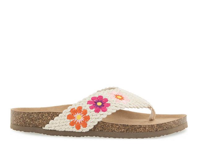 Women's Unionbay Minha Footbed Sandals in Natural Flower color