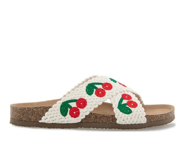 Women's Unionbay Maryam Footbed Sandals in Ivory Cherry color