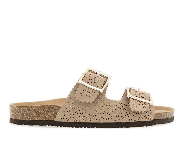 Women's Unionbay Milano Footbed Sandals in Taupe color