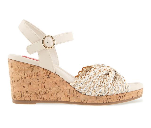 Women's Unionbay Aluna Wedge Wedges in Natural Crochet color