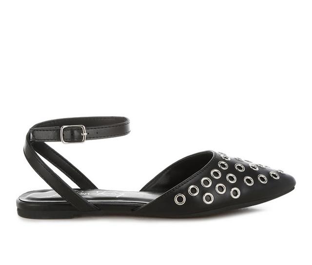 Women's London Rag Chalcis Flat Sandals in Black color