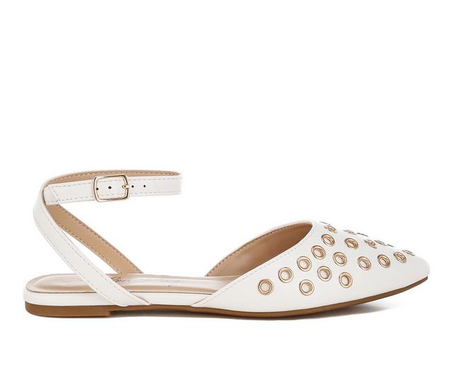 Women's London Rag Chalcis Flat Sandals in White color