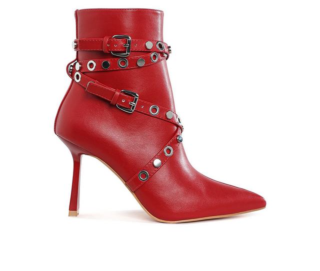Women's London Rag Jaunts Heeled Boots in Red color