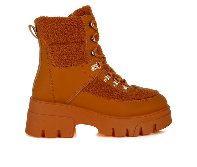 Women's London Rag Wellerman Lace-up Boots in Tan color