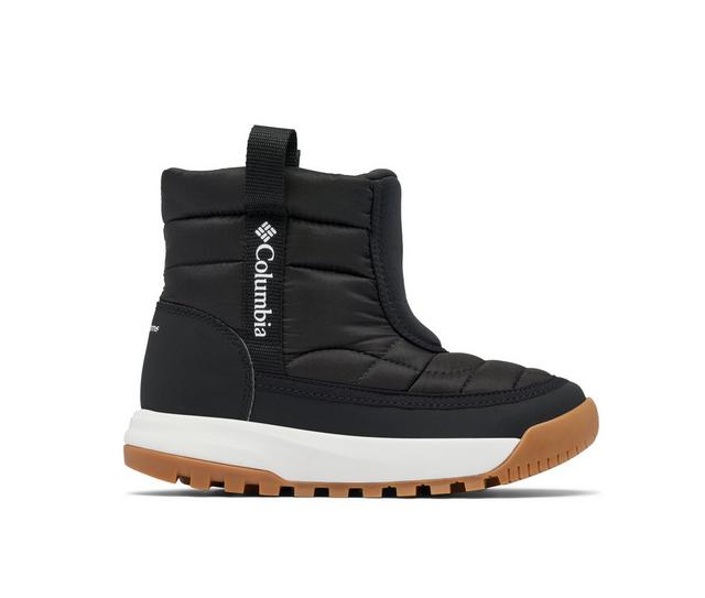 Kids' Columbia Little Kid & Big Kid Snowtrot Mid Winter Boots in Black/Sea Salt color