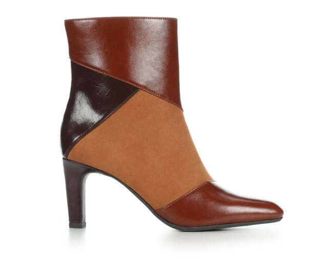 Christina Royale Brendel Patchwork Booties in Brown Patchwork color