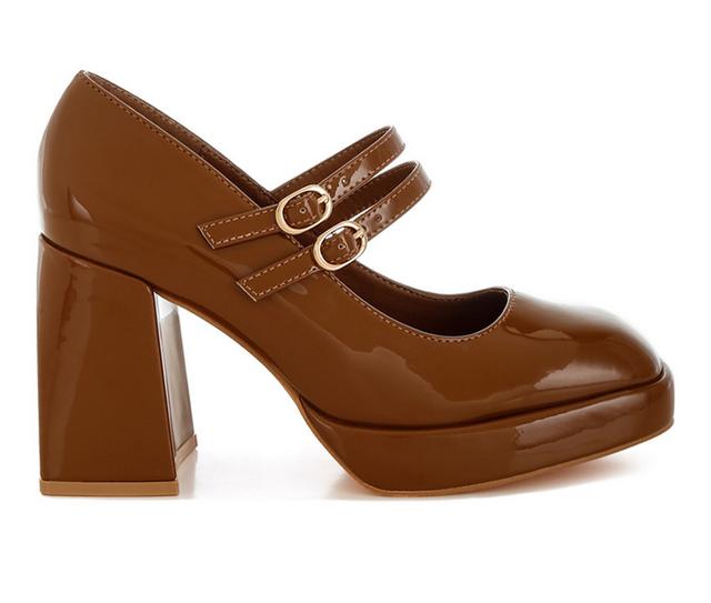 Women's London Rag Sonata Mary Jane Heels in Tan color