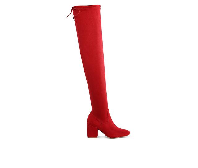 Women's London Rag Liama Knee High Boots in Red color