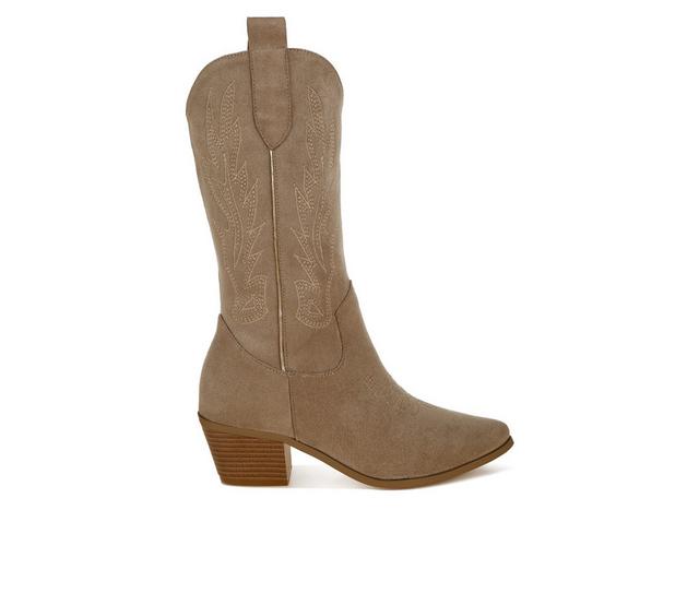 Women's London Rag Mae Western Boots in Beige color