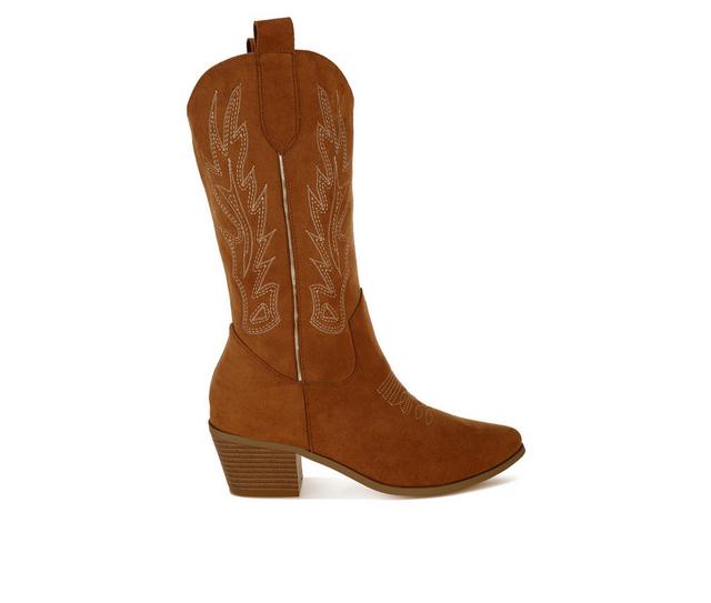 Women's London Rag Mae Western Boots in Tan color