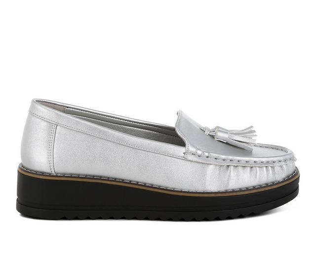 Women's London Rag Larana Loafers in Silver color