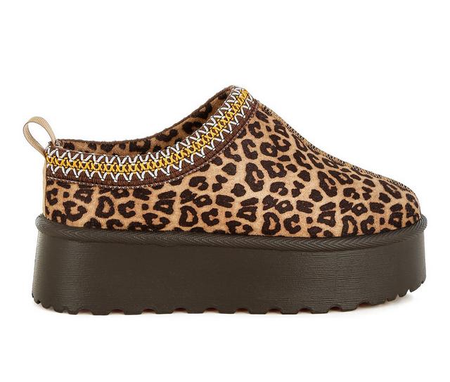 Women's London Rag Ottawa Platform Slip On Clogs in Leopard color