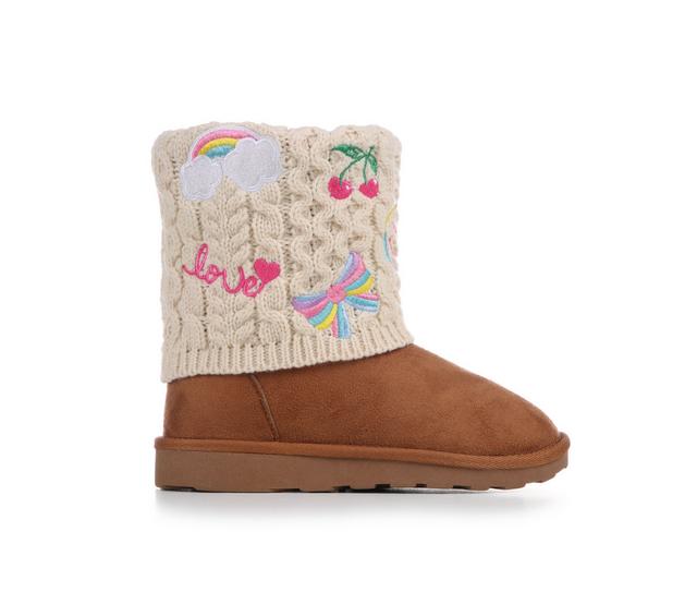 Girls' Sugar Little Kid & Big Kid Stellar Boots in Chestnut/Cream color