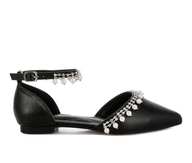 Women's Rag & Co Aouva Flat Sandals in Black color