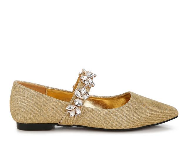 Women's Rag & Co Flavia Flats in Gold color