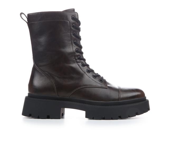 Women's Madden Girl Aash Combat Boots in Brown color