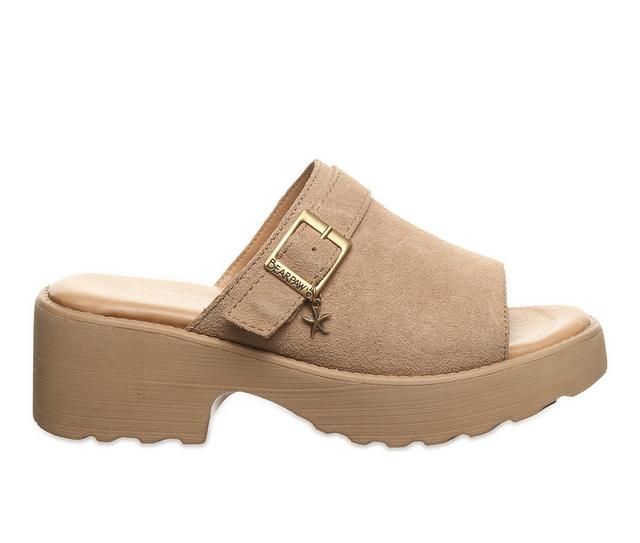 Women's Bearpaw Frances Platform Clogs in Toffee color