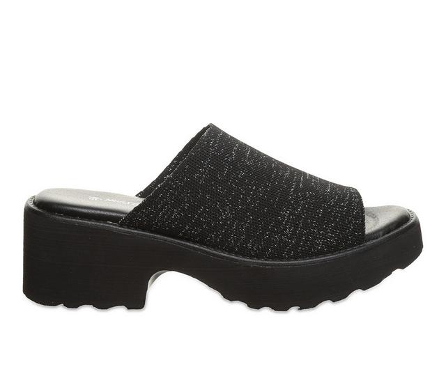 Women's Bearpaw Blanche Platform Clogs in Black Metallic color