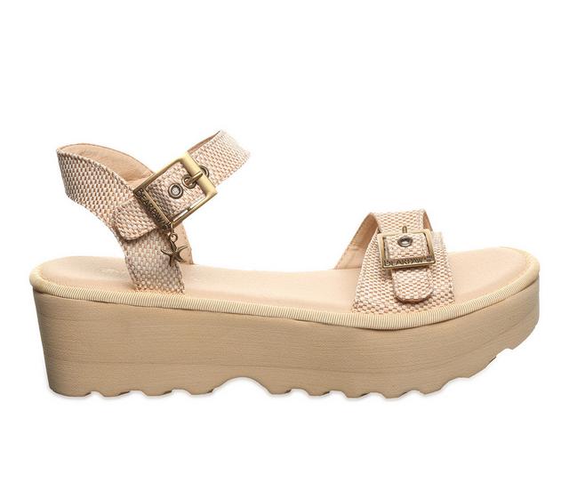 Women's Bearpaw Cassidy Platform Sandals in Natural color