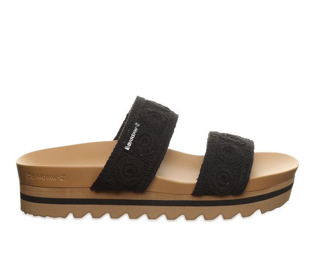 Women's Bearpaw Mandy Footbed Sandals in Black color