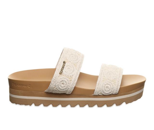 Women's Bearpaw Mandy Footbed Sandals in Cream color