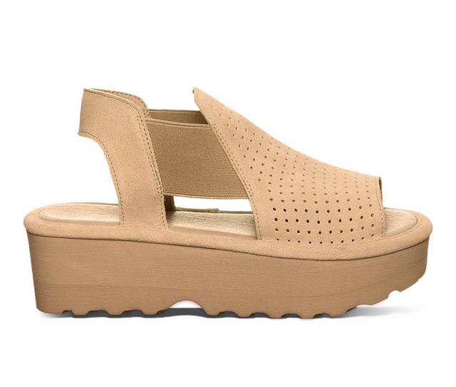 Women's Bearpaw Tatiana Platform Sandals in Iced Coffee color