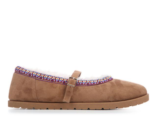 Women's Madden Girl Moon Flats in Latte color