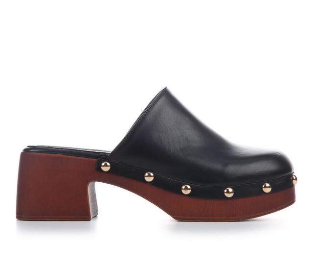 Women's Madden Girl Chipper Clogs in Black Paris color