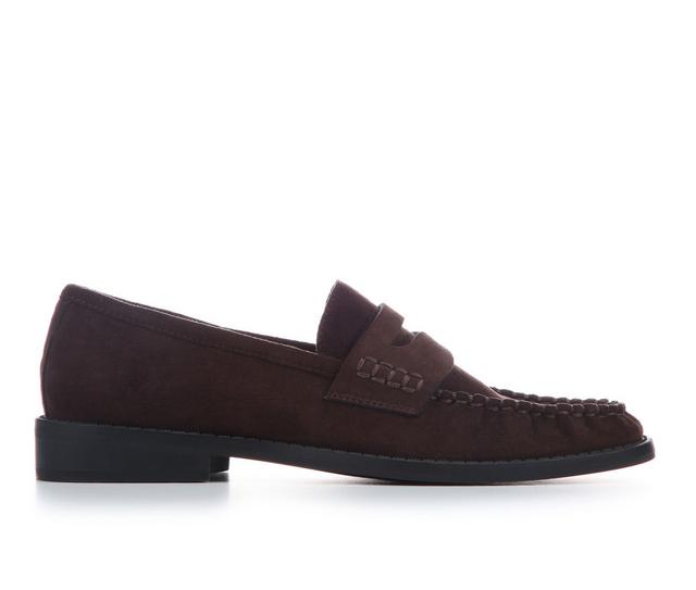 Women's Madden Girl Prep Loafers in Coffee Fabric color