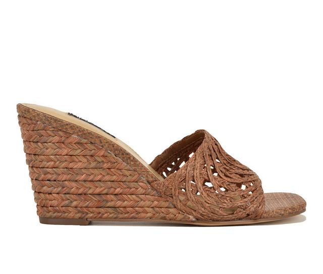 Women's Nine West Nimma Wedges in Medium Brown color