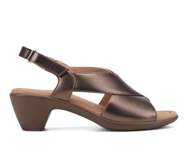 Women's Easy Spirit Charlene Heeled Sandals in Bronze color