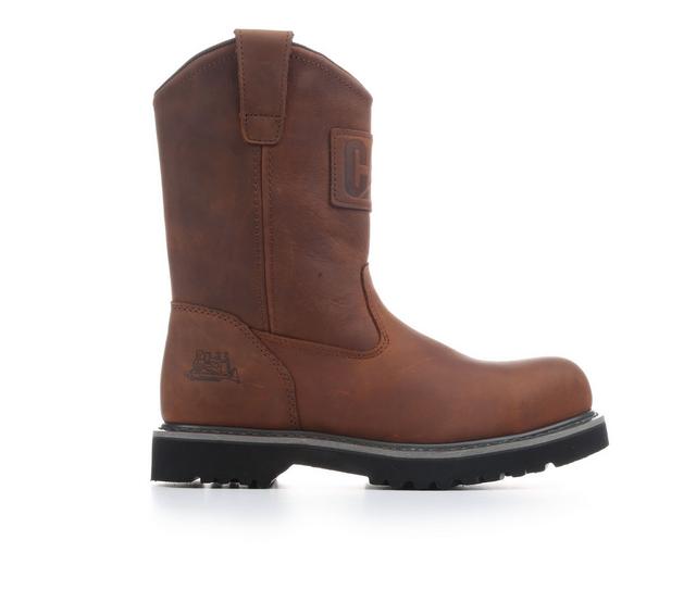 Men's Caterpillar Planer Welly Steel Toe Work Boots in Lion color