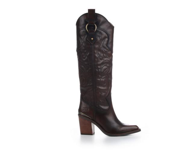 Frye & Co. Ashlyn Tall Deco Stitch Western Boots in Espresso color
