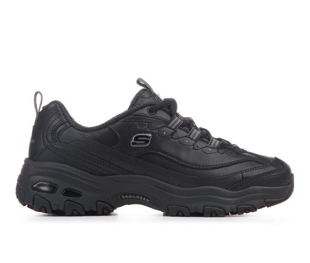 Women's Skechers Work 108362 D’Lites - Saldra Slip-Resistant Work Shoes in Black color