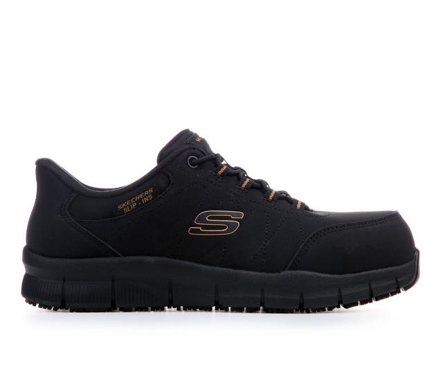Women's Skechers Work 108449 Tauli Work Shoes in Black/Gold color