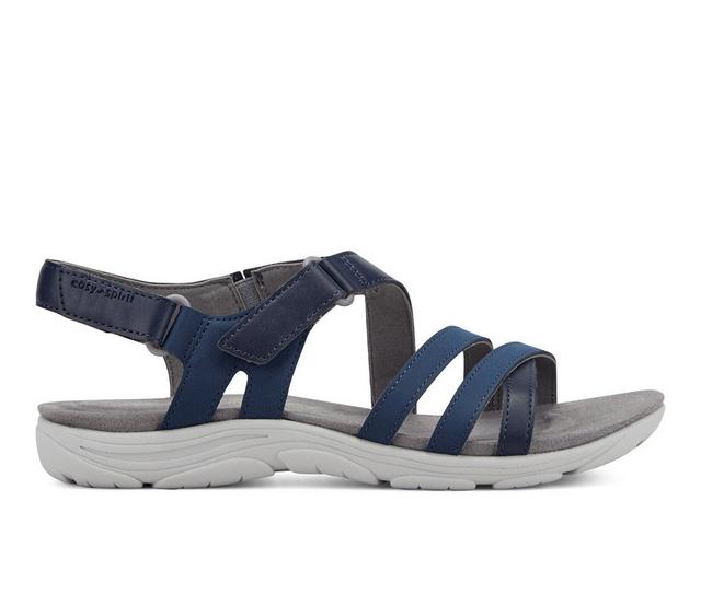 Women's Easy Spirit Layan Sandals in Dark Blue color