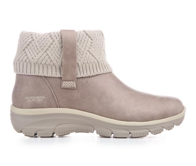 Women's Skechers Easy Going-Cozy Weather Slip In 168193 Booties in Taupe color