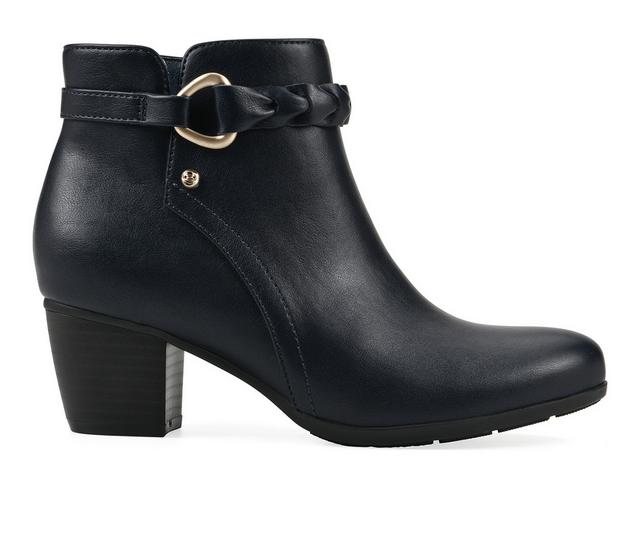 Women's Cliffs by White Mountain Anslie Booties in Navy Wide color