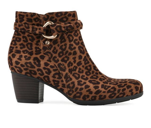 Women's Cliffs by White Mountain Anslie Booties in Tan Leopard W color