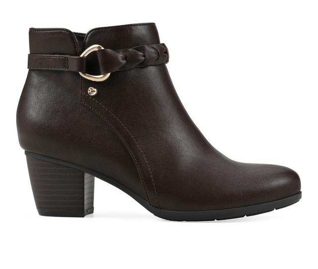 Women's Cliffs by White Mountain Anslie Booties in Dark Brown Wide color