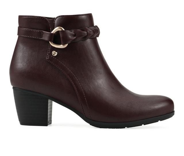 Women's Cliffs by White Mountain Anslie Booties in Burgundy Wide color