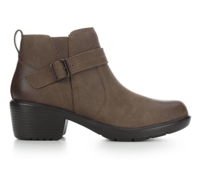 Women's Clarks Kynnzie Rise Booties in Taupe color