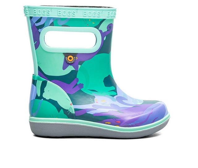Kids' Bogs Footwear Infant & Toddler Skipper II Rain Boots in Teal Multi color