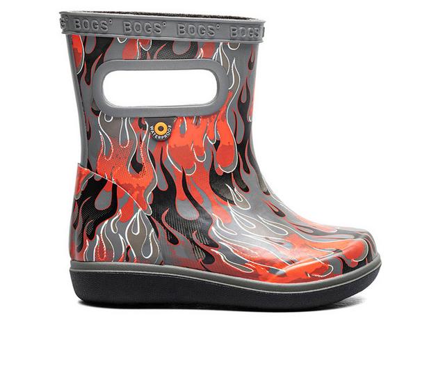 Kids' Bogs Footwear Infant & Toddler Skipper II Rain Boots in Dark Grey Multi color