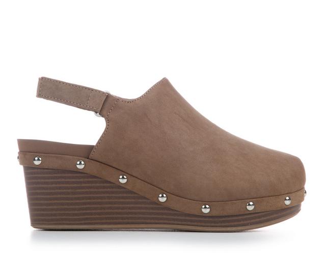 Women's Jellypop Ravi Heeled Clogs in Taupe color