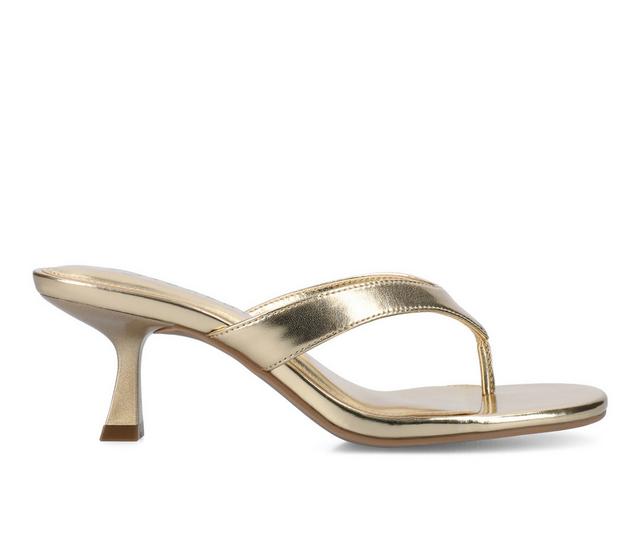 Women's Journee Collection Danielle Dress Sandals in Gold color