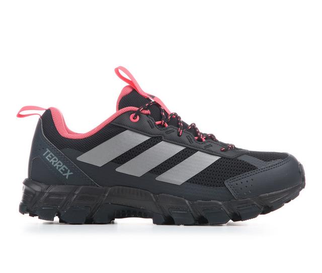 Women's Adidas Rockadia Trail Running Shoes in Black/Turbo color
