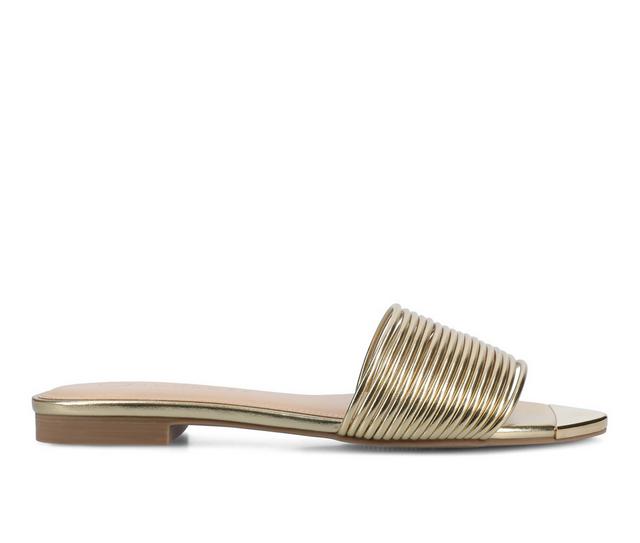 Women's Journee Collection Feather Sandals in Gold color